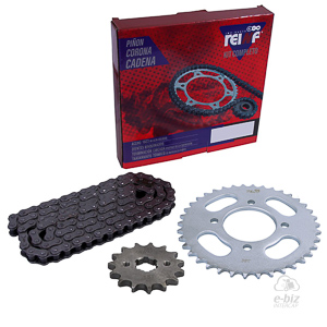 KIT REINF C23 CORONA/PIÑON/CADENA 38/15-428-118L MOTOMEL CG 150 S2