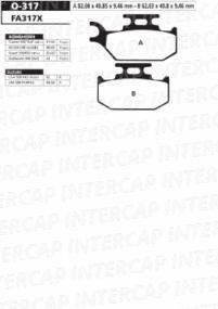 O-317 PASTILLA FRENO ORA SUZUKI ATV LT-A 500 FK2 VINSON 4WD